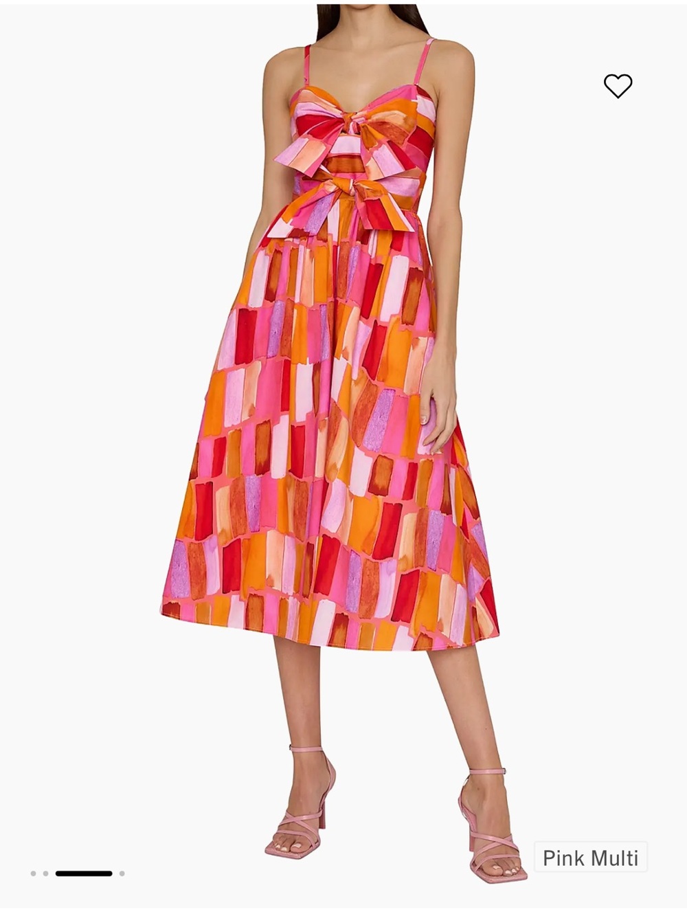 Milly Natasha Printed Stretch Cotton Poplin Multicolor Midi-Dress - Picture 2 of 16